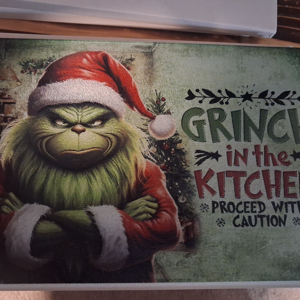 Grinch in the Kitchen Sign - Green and Red